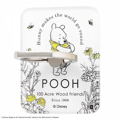 他サイト： INGREM　ディズニーキャラクター/スマートフォン用リング アクリル 『くまのプーさん/ボタニカル』 01　IJ-DABKR/PO003の商品画像