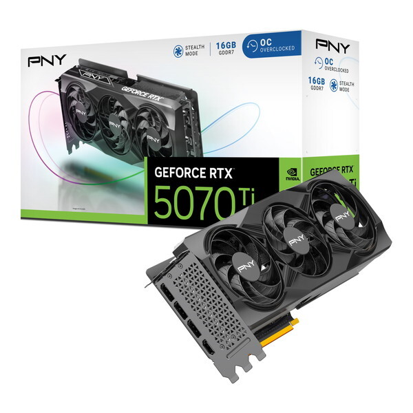 PNY VCG5070T16TFXPB1-O ブラック PNY GeFORCE RTX 5070 Ti 16GB Overclocked TripleFan グラフィックボード 80,509円