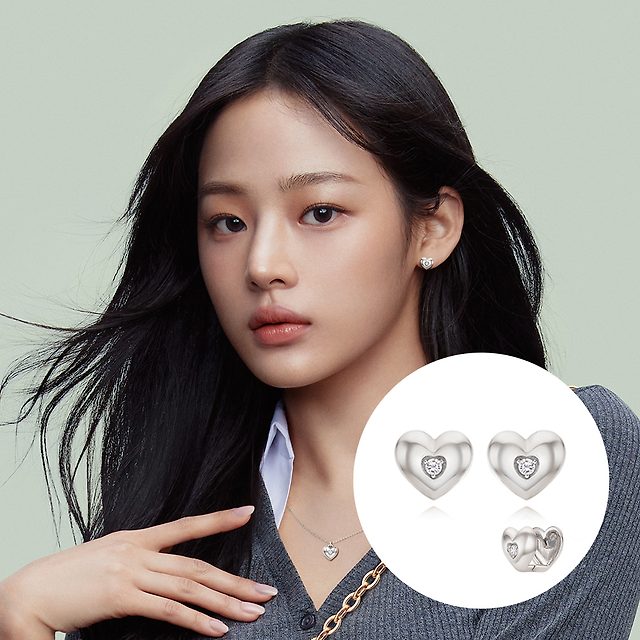 [単独+ニュージーンズ着用] ワンタッチ ハートピアス SC24C03E