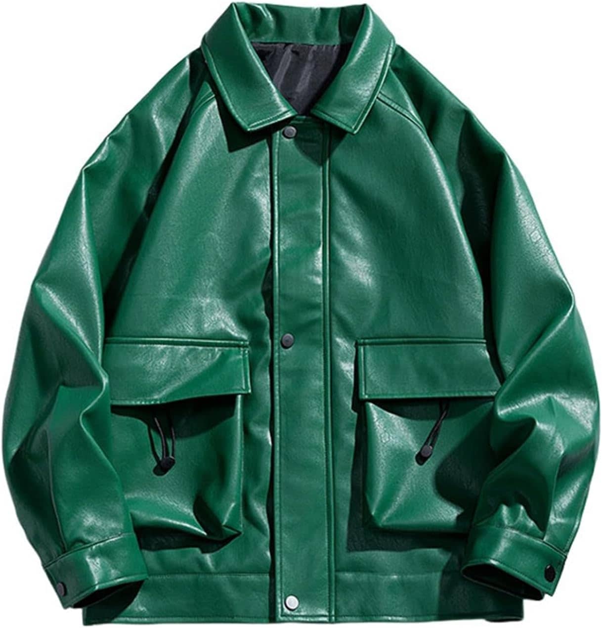 スタジアムジャンパー 革ジャン PUレザージャケット メンズ オシャレ カジュアル スタジャン ビックシルエット 春秋 アウター ライダース バイク ストリート ヒップホップ 大きいサイズ