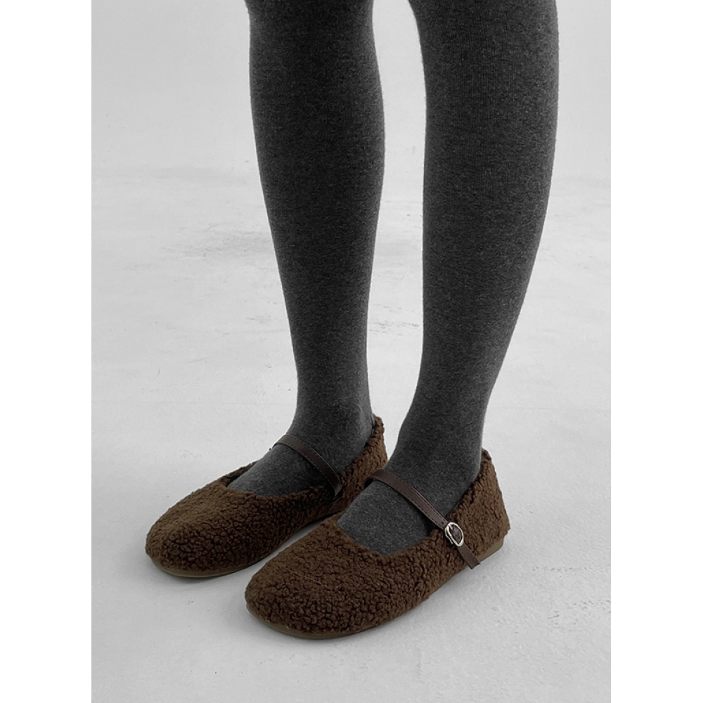 ブラックアップセイヤダンブルストラップフラットシューズ