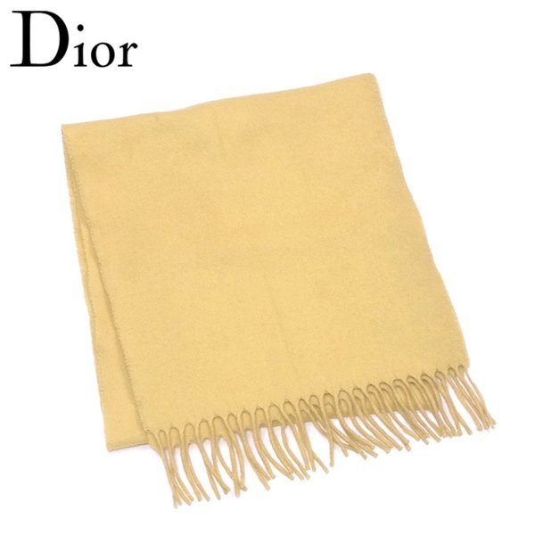 マフラー フリンジ付き イエロー 中古