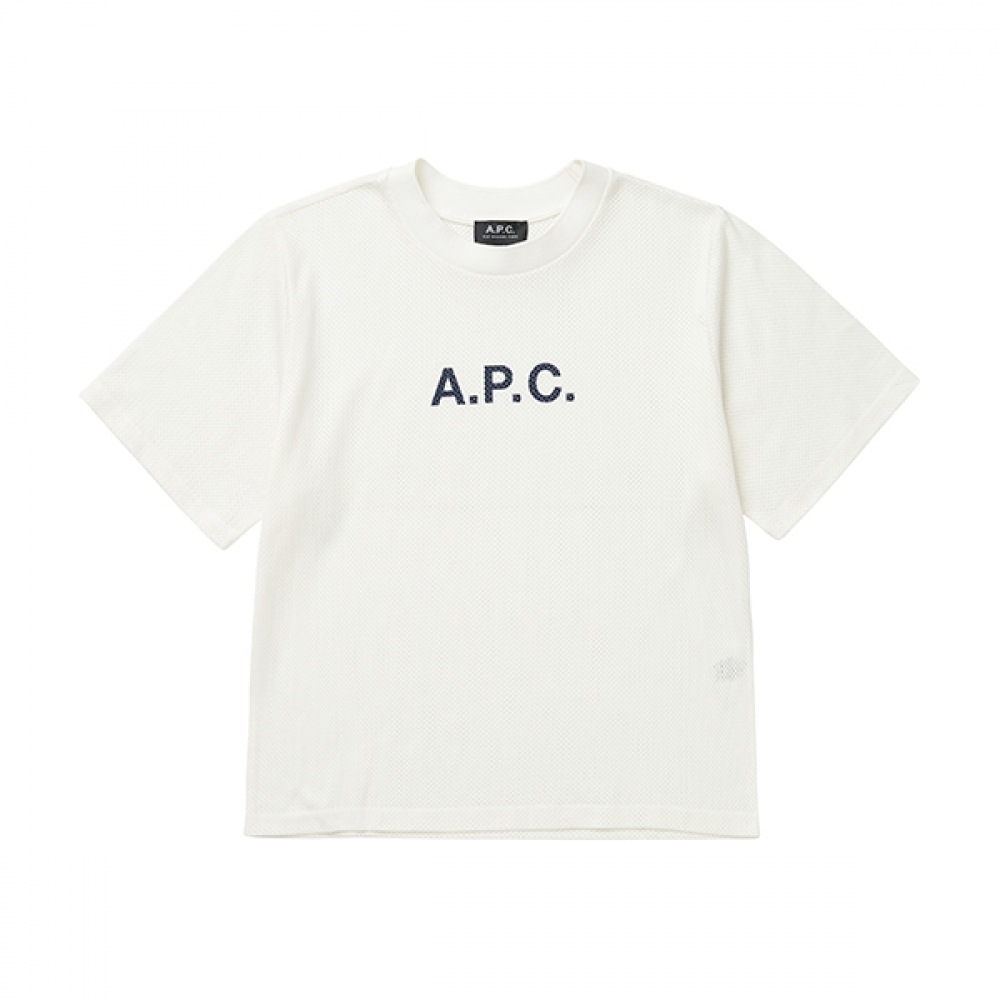 Apsse COGAF F26179 AAD エクリュメイメイズピケメッシュウィメンズショートスリーブ T シャツ