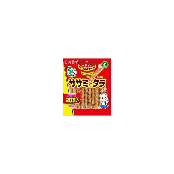 【1ケース】【お取り寄せ対象品】ペティオ ダブルロール ササミとタラ お徳用(20本入) *30個