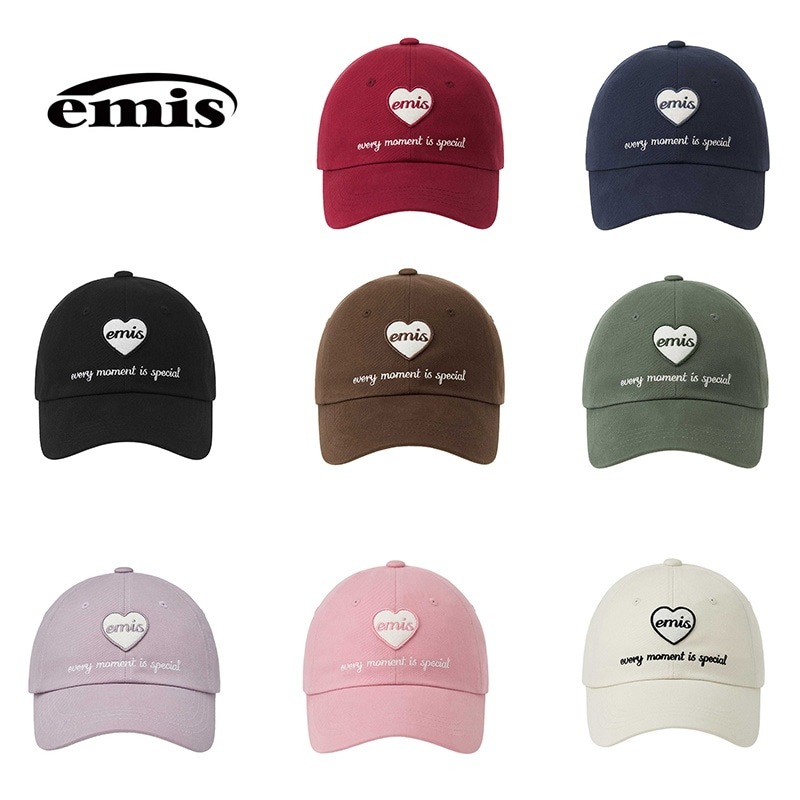 【韓国人気】EMIS HEART WAPPEN BALL CAP ハートワッペンキャップ 8カラー展開 韓国ファッション 韓国ブランド 韓国公式正規品