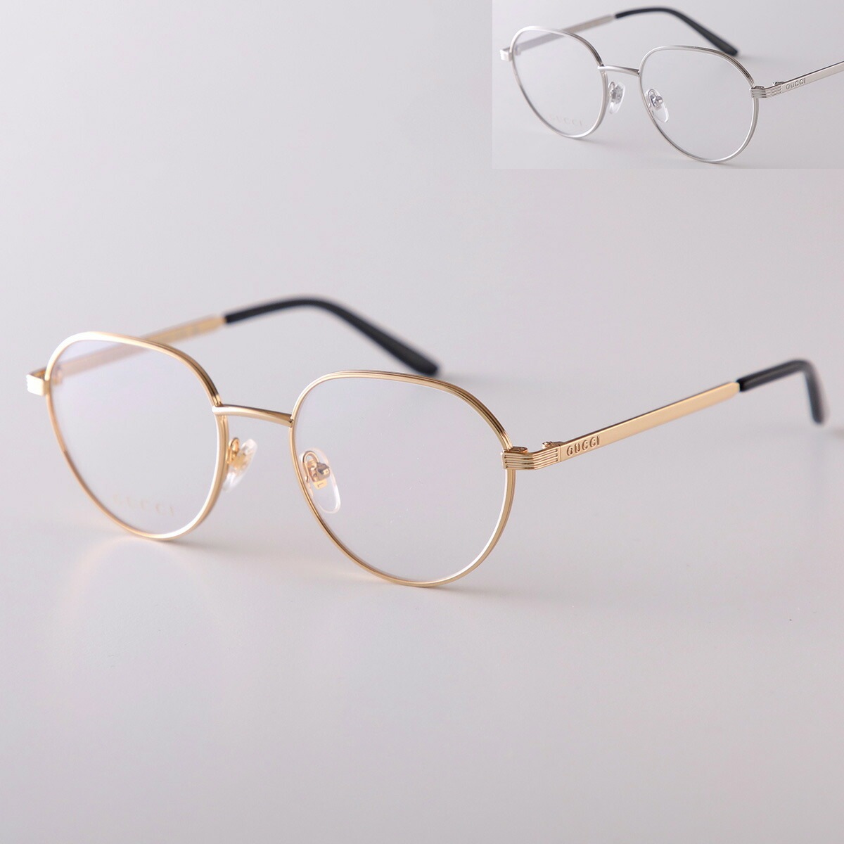 GUCCI グッチ メガネ GG1458O レディース ボストン型 メタルフレーム 細フレーム フルリム クリングスタイプ ロゴ めがね ダテ アイウェア カラー2色