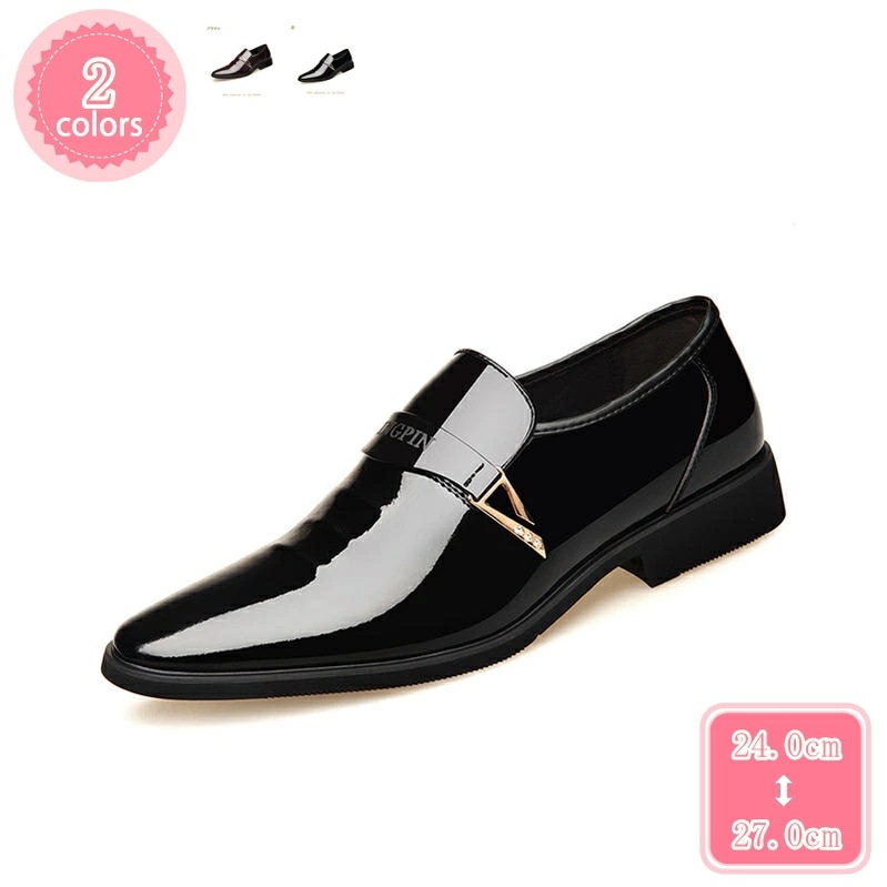 777円OFFクーポン ビジネスシューズ ドレスシューズ メンズ スリッポン おしゃれ 大きいサイズ 通気 軽い 歩きやすい 脚長 エナメル ポインテッドトゥ コンフォート ドレス用 黒 茶 スーツ用