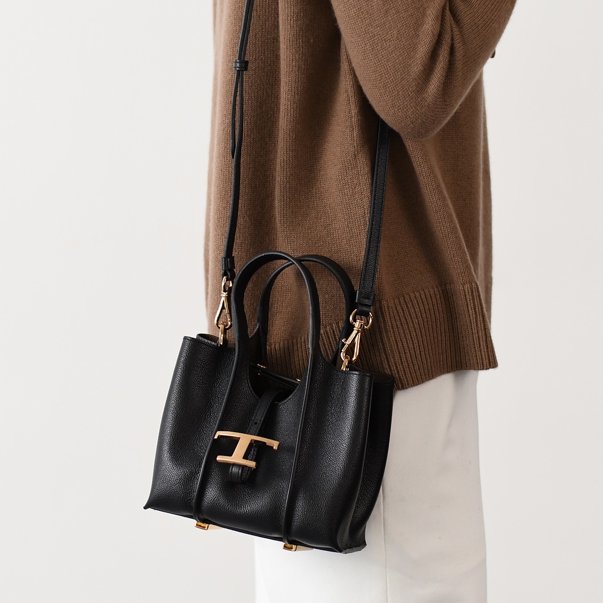 バッグ ハンドバッグ ショルダーバッグ T タイムレス レザー ショッピング マイクロ XBWTSBA0000Q8E レディース ブラック カーフレザー