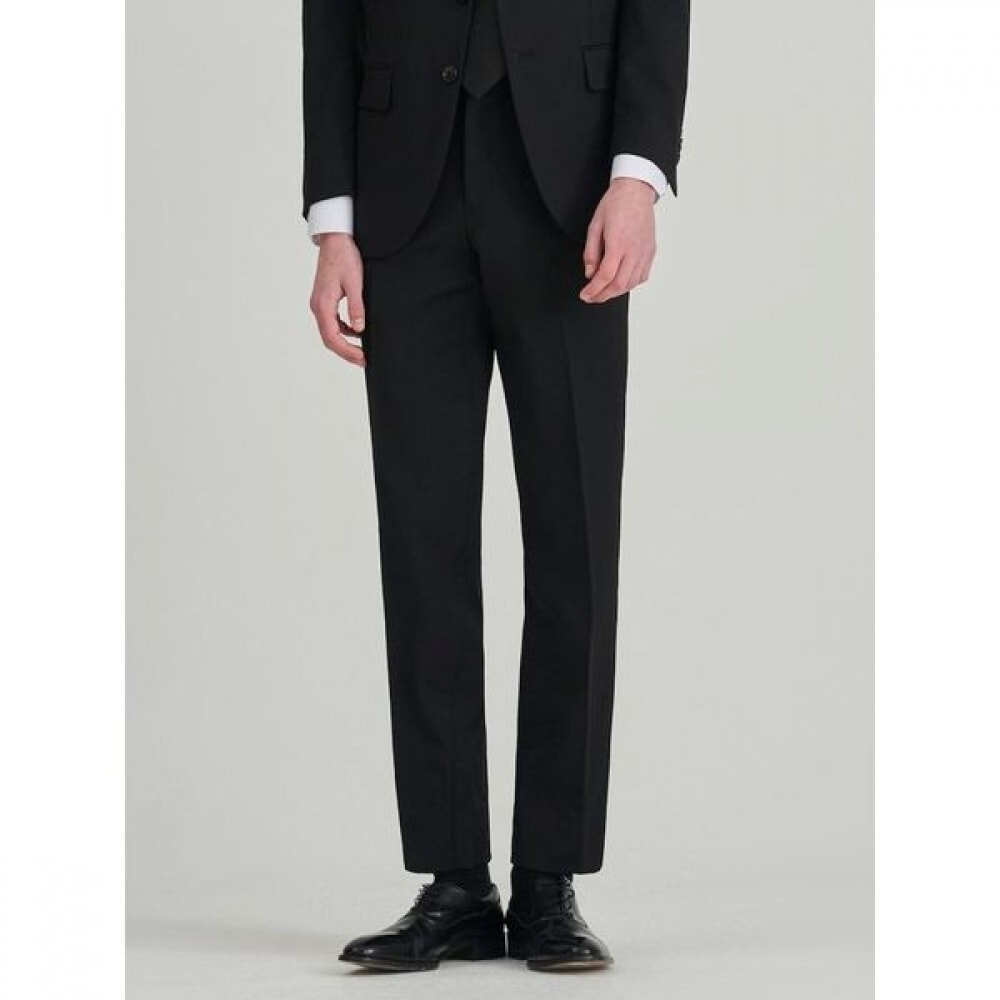 [Logadis] ウールストレッチソリッドレギュラーフィットスーツパンツブラック（RX5102PL25） 11,604円