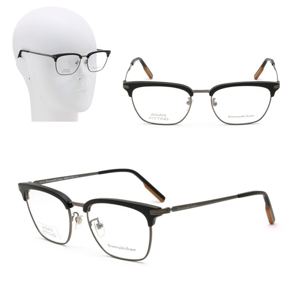 フレームのみ EZ5191-D/V 001 54 ブラック ガンメタル Ermenegildo Zegna メガネ 眼鏡 アジアンフィット