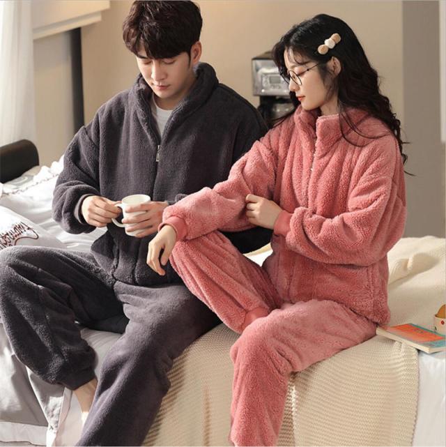 カップルパジャマ もこもこ ルームウェア 上下セット ペアルック 秋冬 長袖 部屋着 レディース メンズ 寝間着 モコモコ カップル お揃い 結婚祝い 高品質