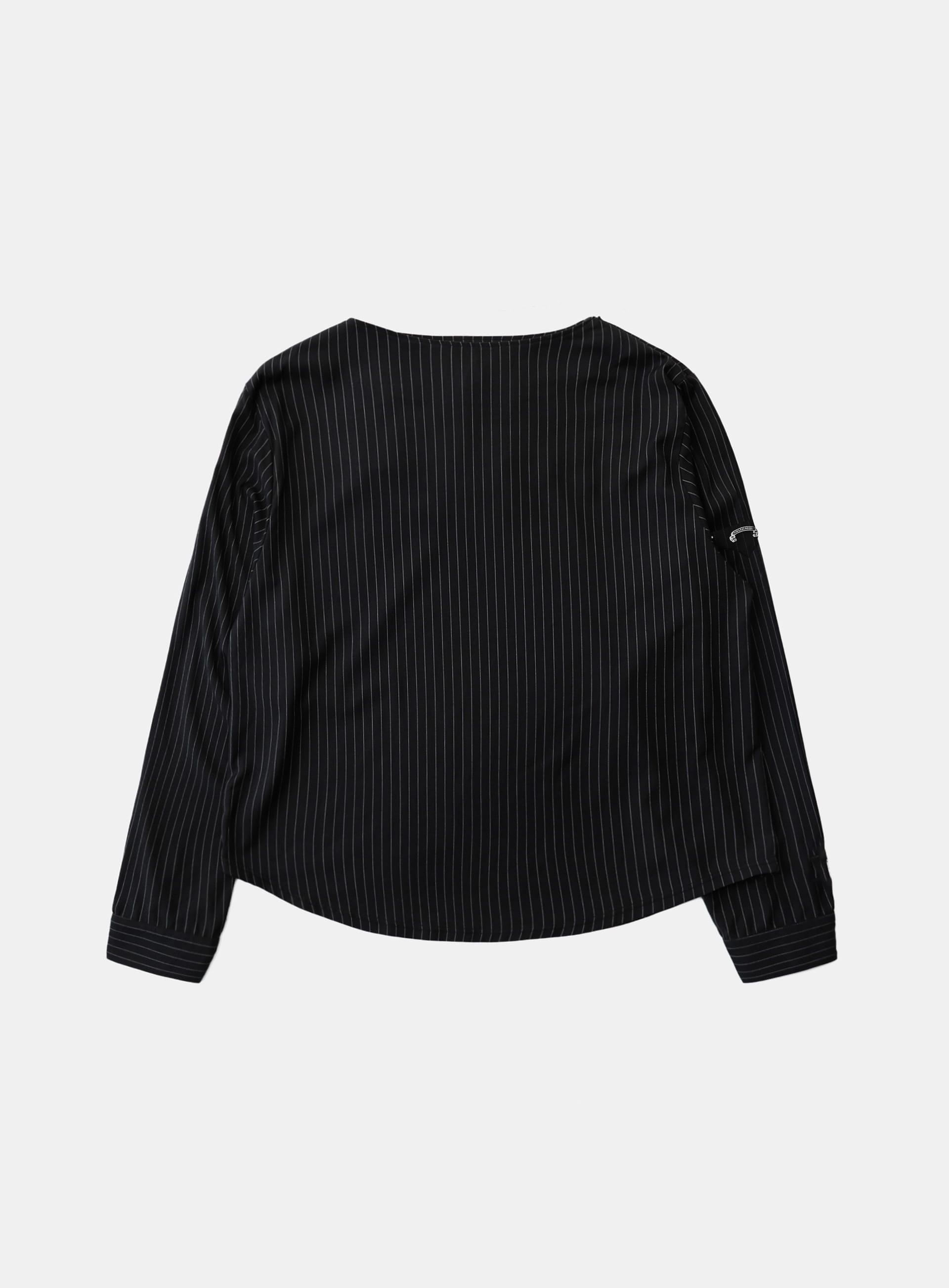 【BADBLOOD】 25FW VIPER LOGO BOAT NECK LONG SLEEVE : NAVY STRIPE