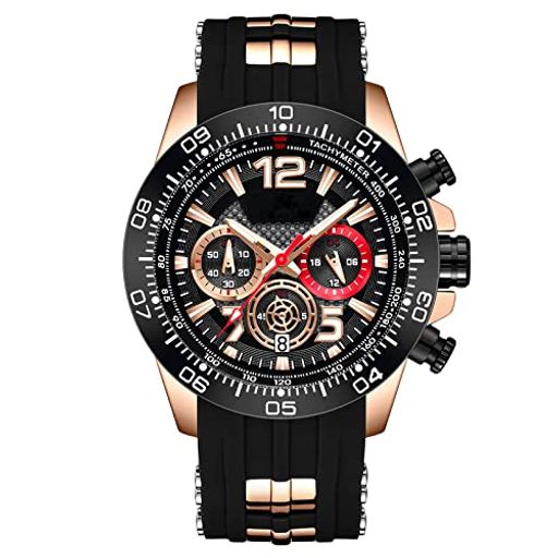 RORIOS 腕時計 メンズ 防水 おしゃれ カッコイイ 多針アナログ クロノグラフ カレンダー 日付表示 夜光 クォーツ 通勤 ビジネス スポーツ 誕生日 プレゼント 男性 WATCH FOR MA