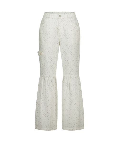 【ILLIGO】 SHIRRING BOOTCUT PANTS FLOWER 正規品