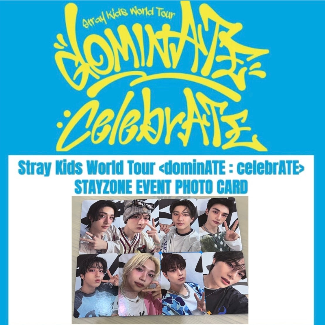 OFFLINE) Stray Kids World Tour dominATE : celebrATE STAYZONE PHOTO CARD/SKZ STAY ZONE PC 10/19