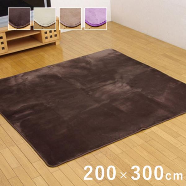 ラグ 洗える おしゃれ 4畳 4帖 北欧 撥水 長方形 カーペット ラグマット 200300cm 大判 秋 冬 オールシーズン 無地 シンプル ホットカーペット イケヒコ ID002