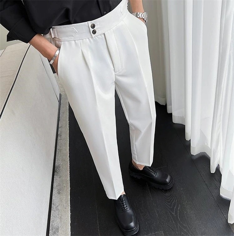 早い者勝ち ハイウエスト ロングパンツ ストレート ビジネス ゆったりする