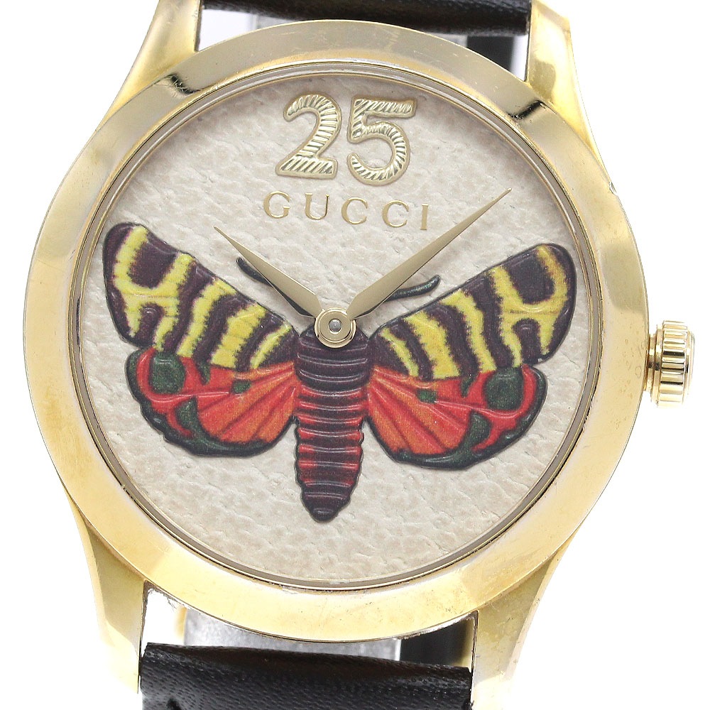 グッチ GUCCI 126.4/YA1264062A Gタイムレス 蝶 クォーツ メンズ _939798【中古】