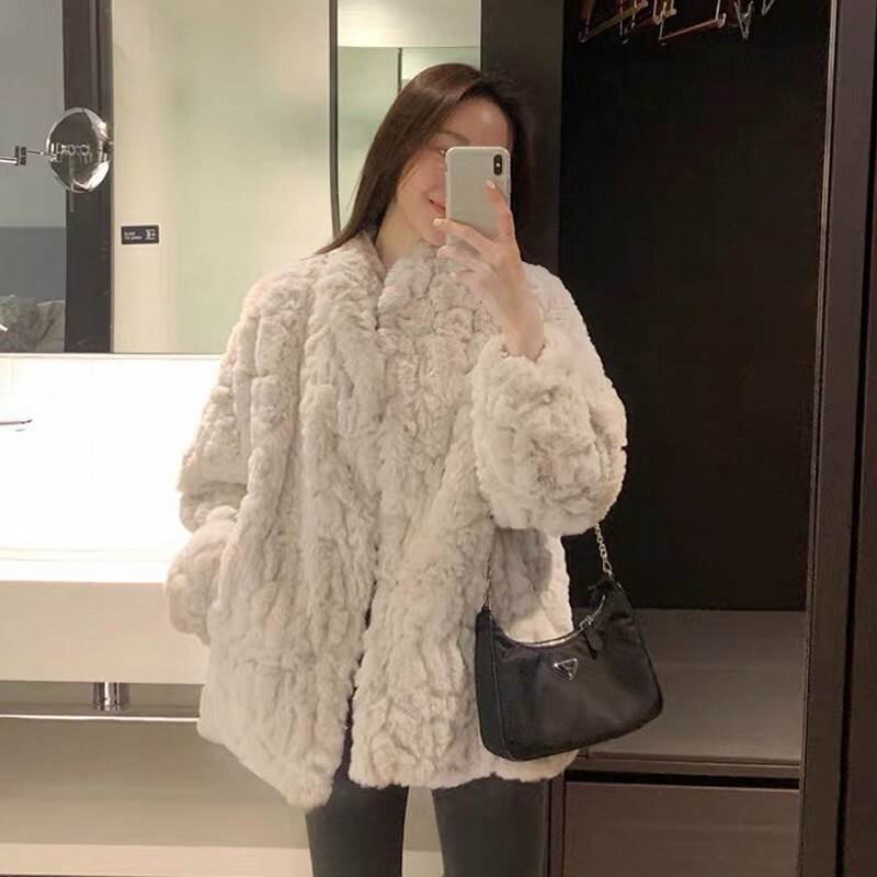 ファージャケット レディース アウター ブルゾン ジャケット コート ボア ファー ブルゾン 個性的 長袖 ハイネック 無地 S M L アプリコット 冬 防寒 厚手 ルーズ 体型カバー 普段使い お