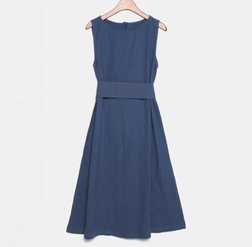 1536.ノースリーブシンプルワンピース（ネイビー） 2019 春夏 sale 女子会 通学 通勤 ランチ 食事会 オフィスコーデ ショッピング