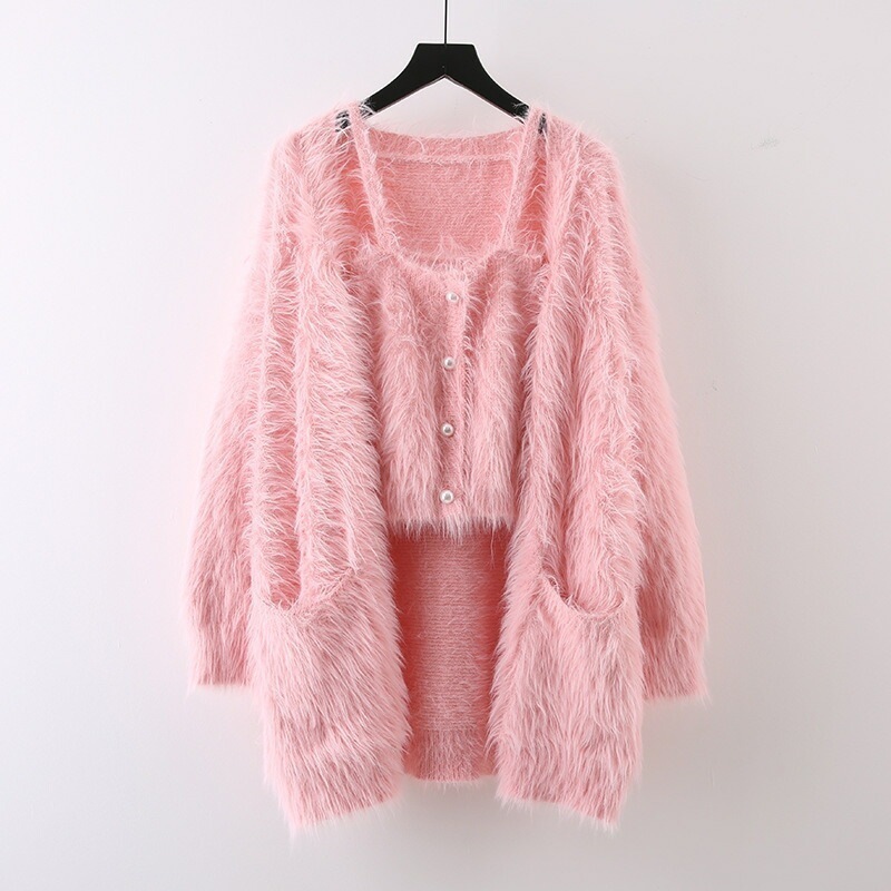 【短納期】レディース 冬 トップス 長袖 ニット カーディガン レディース 体型カバー ニットカーディガン ボリューム感 保温性 ふわふわ 厚手 モヘア 大きめ 大きいサイズ