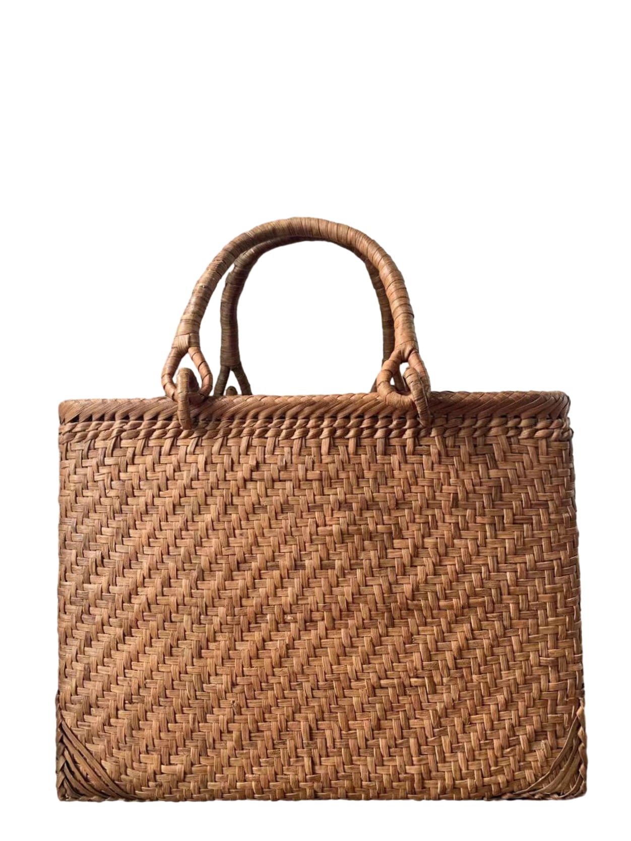 山葡萄 手作り カゴバッグ 内布あり底補強極細ひご (約)幅30本体高さ23マチ11cm