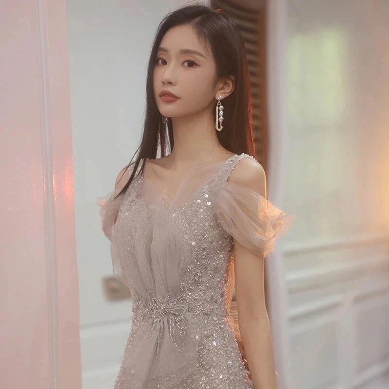 【3日で出荷】気質 パーティードレス大人気 新作 高級感 気質 ワンピース 花嫁ロングドレス 結婚式ワンピース 結婚式 ドレス ウェディングドレス 白 ロングドレス 韓国ファッション527672