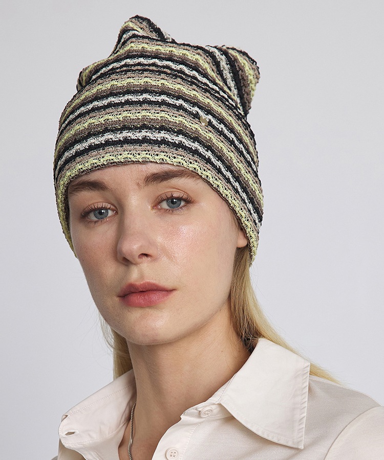 Qoo10 アンダーコントロール BEANIE ストライプ ニット帽 [2