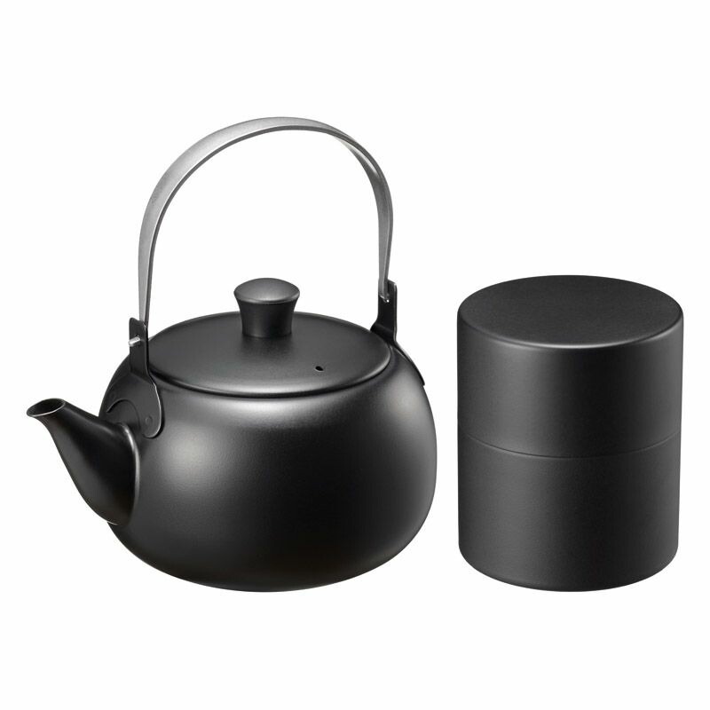 燕三 ステンレスつる手急須500ml&茶筒（小） EM-084