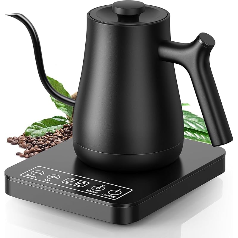 【即納】電気ケトル 1.0L コーヒー 1200W 急速沸騰 24時間保温機能/ ドリップタイマー機能/温度調節 (1℃単位 40℃~100℃))/空焚き防止機能/自動電源オフ/℃・切替/PSE認証 5,814円