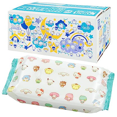 他サイト： レック(LEC) サンリオ 純水99% おしりふき やわらかシート 80枚入×16個 (1280枚) 日本製の商品画像