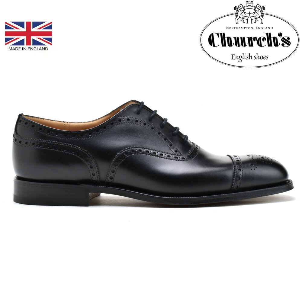 チャーチ ディプロマット ドレスシューズ メンズ セミブローグ ビジネス ストレートチップ 革靴 ブラック 黒 Church s DIPLOMAT 173【送料無料】[diplomat173-bk]