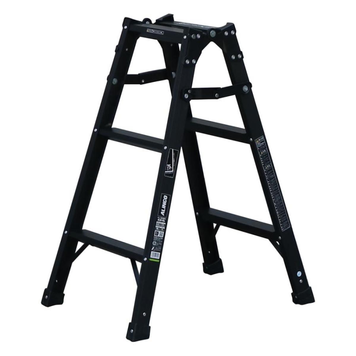 【I】【個人宅配可】アルインコ はしご兼用脚立 幅広 ブラック KUR-90 脚立 高さ0.82ｍ 黒 【北海道・沖縄・離島不可】