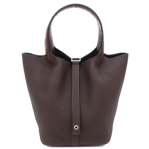 エルメス HERMES ハンドバッグ ピコタンロックPM タッチ トリヨンクレマンス アリゲーター ルージュセリエ シルバー金具 新品 未使用 ボルドー クロコ Z刻印 【箱】【中古】