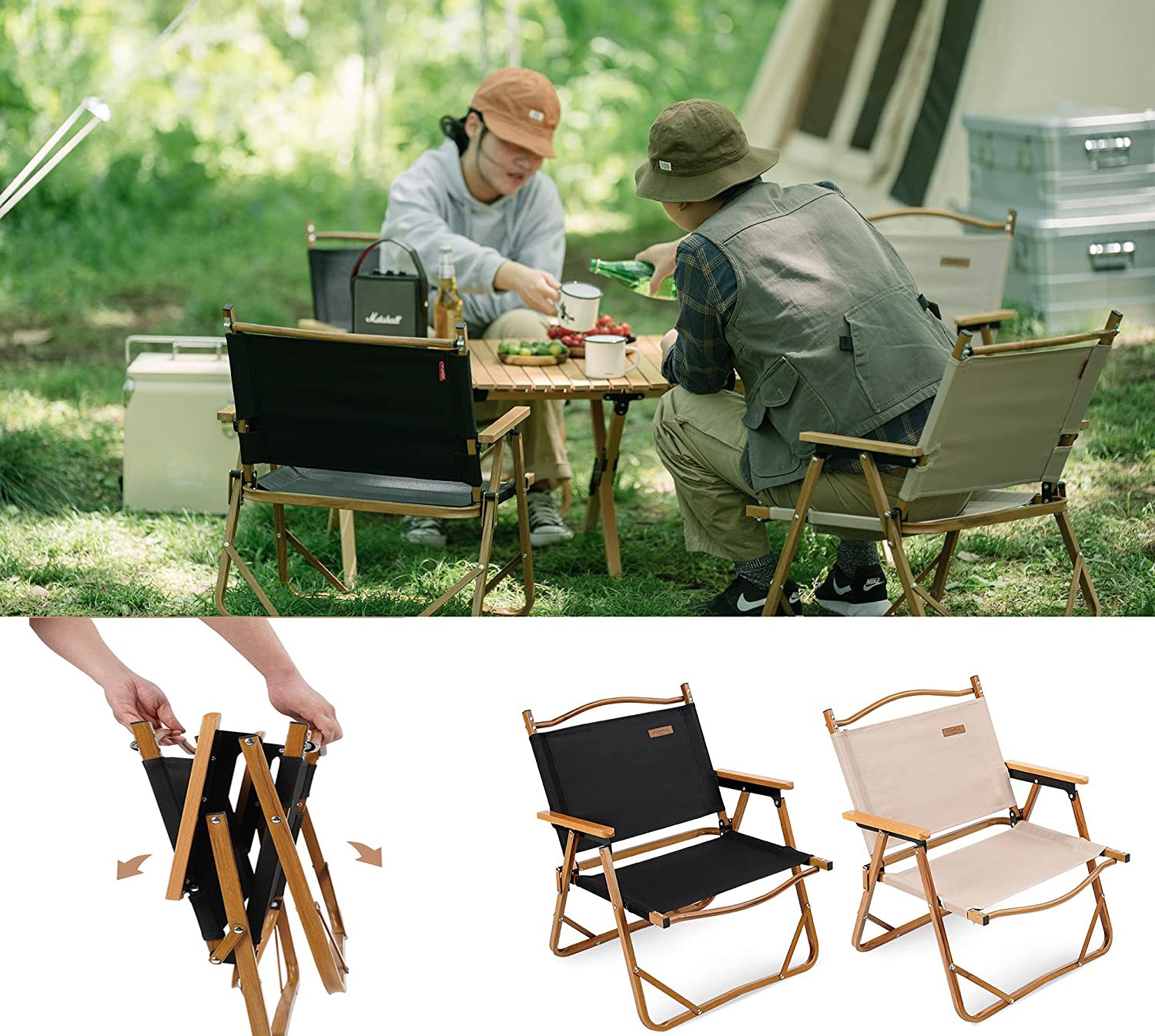 アウトドアチェア キャンプチェア 背もたれ 折りたたみ キャンプ 椅子 耐荷重 120kg 5,523円