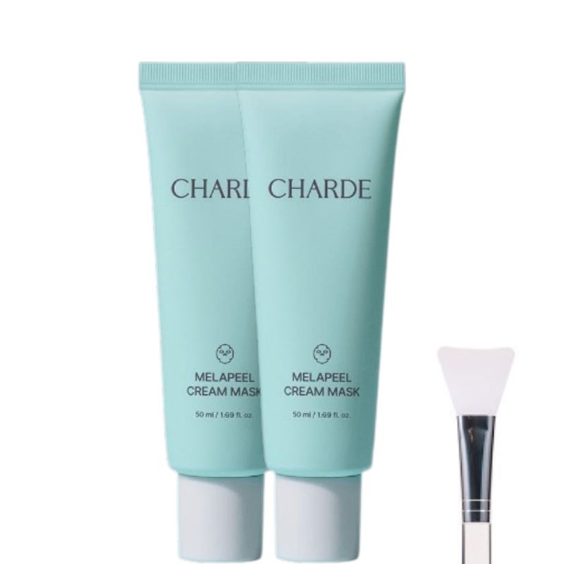 【シリコンブラシ付】メラピール クリームマスク 50ml 2個セット, 剥がすパック 角質ケア ツヤ肌 韓国コスメ 毛穴 韓国スキンケア