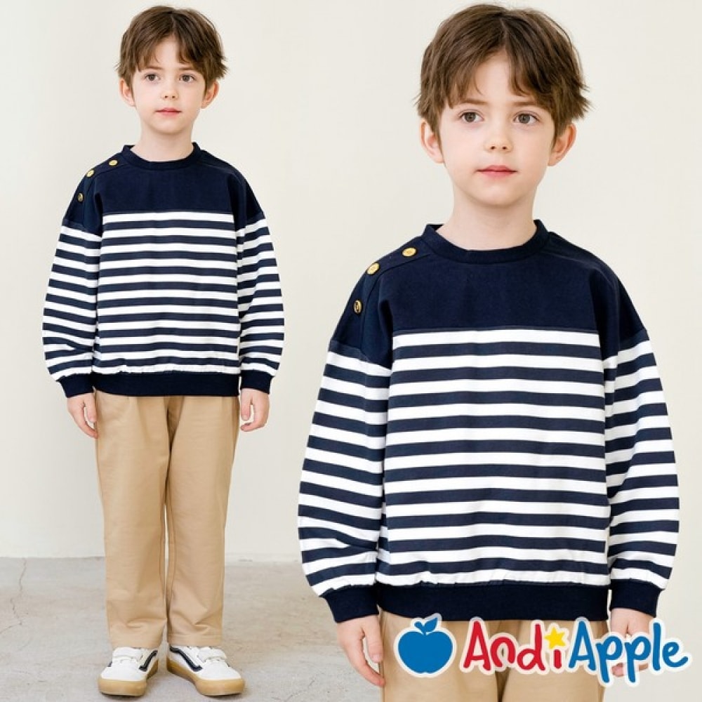 [アンディアップル] フレッシュマリンストライプトップ＆ボトム