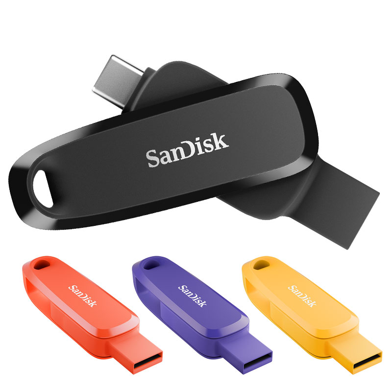 USBメモリ 256GB USB3.2 Gen1-A/Type-C 両コネクタ搭載 Phone Drive for Android R:100MB/s 回転式 ブラック 海外パッケージ