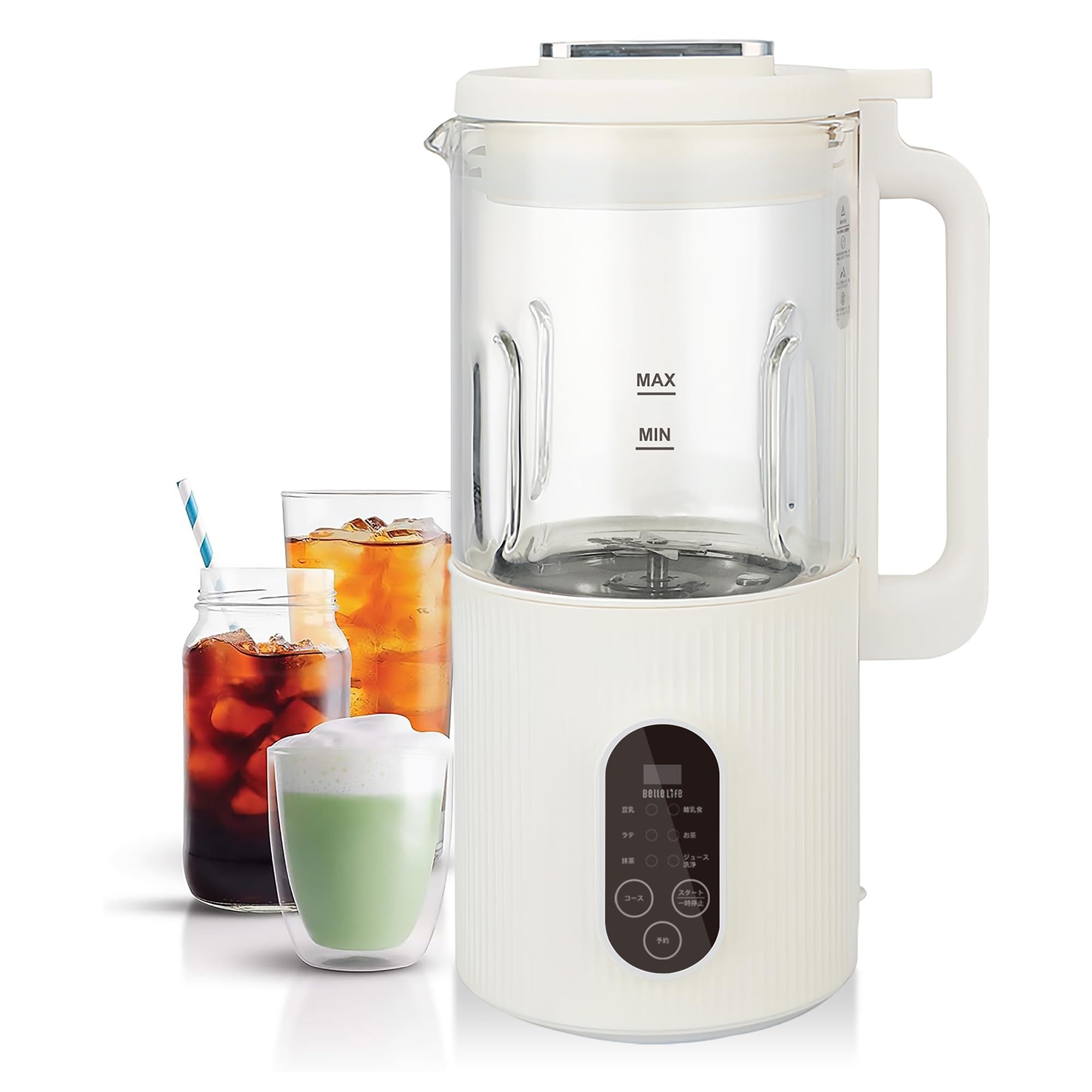 BelleLife 豆乳メーカー 完全豆乳メーカー 豆乳機 豆乳マシーン 全自動豆乳 ホット＆コールド兼用 豆乳・離乳食・花茶 ジュース・お湯・お粥・洗浄 乾燥豆でもOK ミキサー ジューサー 残滓が