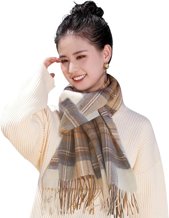 [Utukky] カシミヤマフラー レディース カシミヤ100％ チェック柄 カシミヤストール 内モンゴル産高級カシミヤ スカーフ 大判 厚手マフラー 冬 防寒 ふんわり 誕生日 結婚式 クリスマス 8,722円