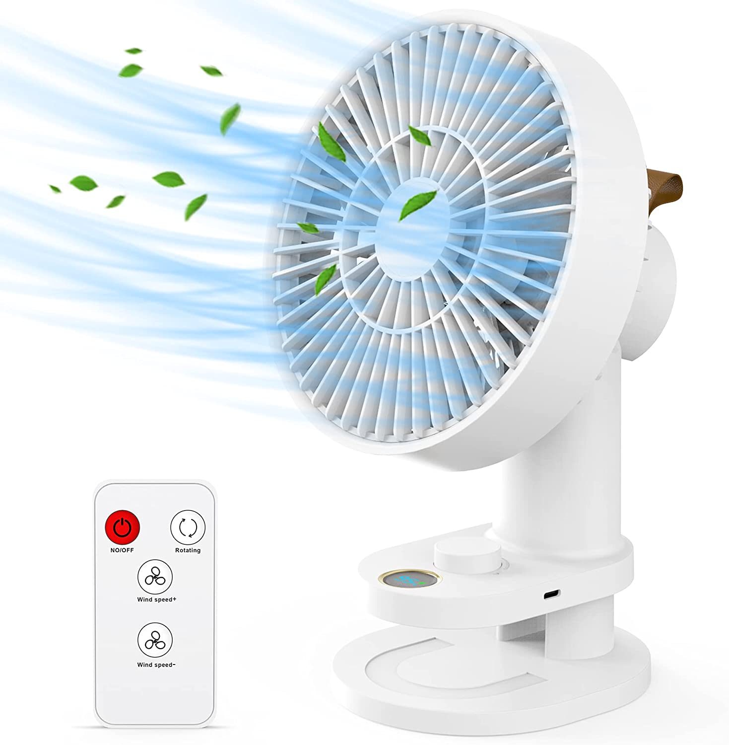 クリップ扇風機 卓上扇風機 モデル自動首振り 充電式 usb 扇風機 風量無段階 リモコン付き 超静
