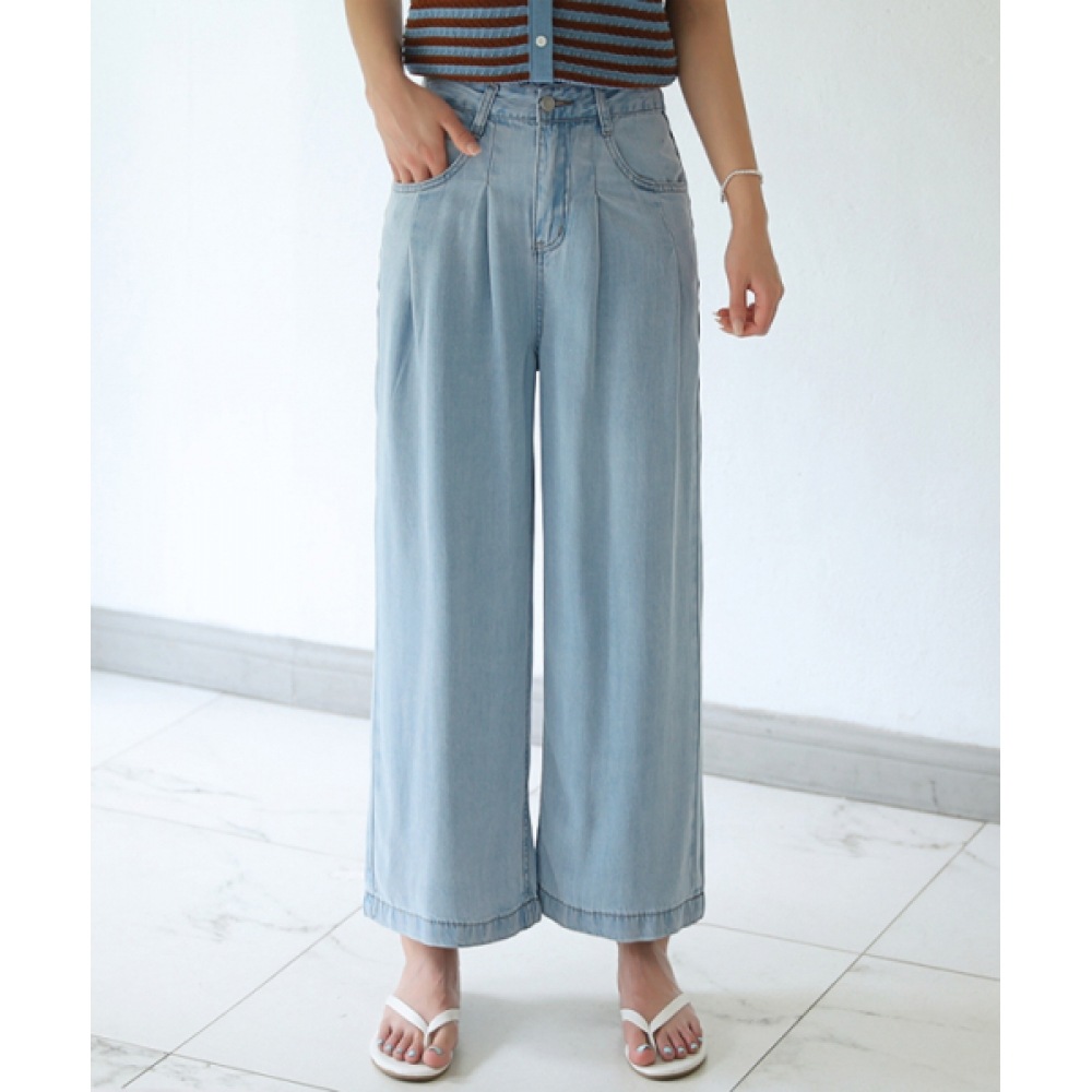 FRENCHCHIC ウェレットピンタックワイドデニムパンツ【第9弾】(テンセルVER.) 7,136円