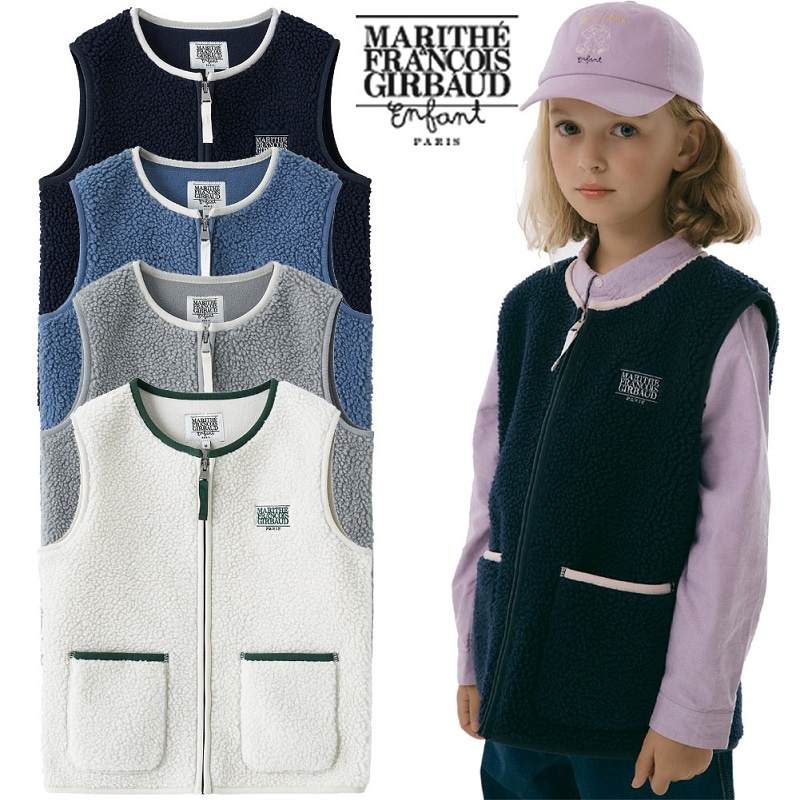 MARITHE ENFANT CLASSIC LOGO FLEECE VEST 男女共用 韓国の人気ブランド 4色