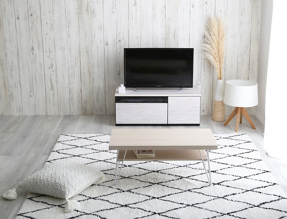 テレビ台 ローボード 棚 ラック おしゃれ 北欧モダン 木目 ストーン柄 引き出し 扉付き 日本製 完成品 幅90cm