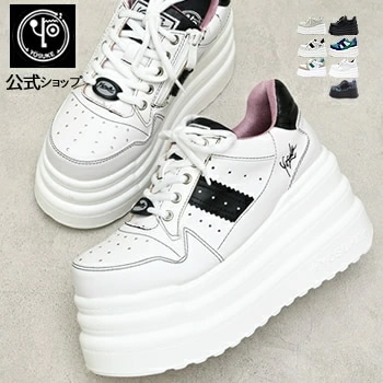 公式SHOP特典キズ補修液付 / ヨースケ 厚底スニーカー レディース 歩きやすい 9cm 厚底フラットソール