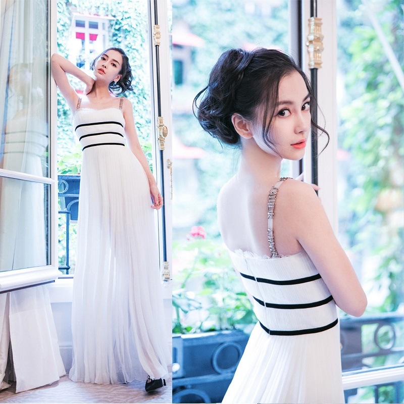 ストラップデザイン プリーツ ロングフレアドレス ストライプ ボーダー ハイウエスト エレガント レディース 2018年新作 定番 人気 およばれ 結婚式 二次会 演奏会 観劇 謝恩会 発表会 7,785円