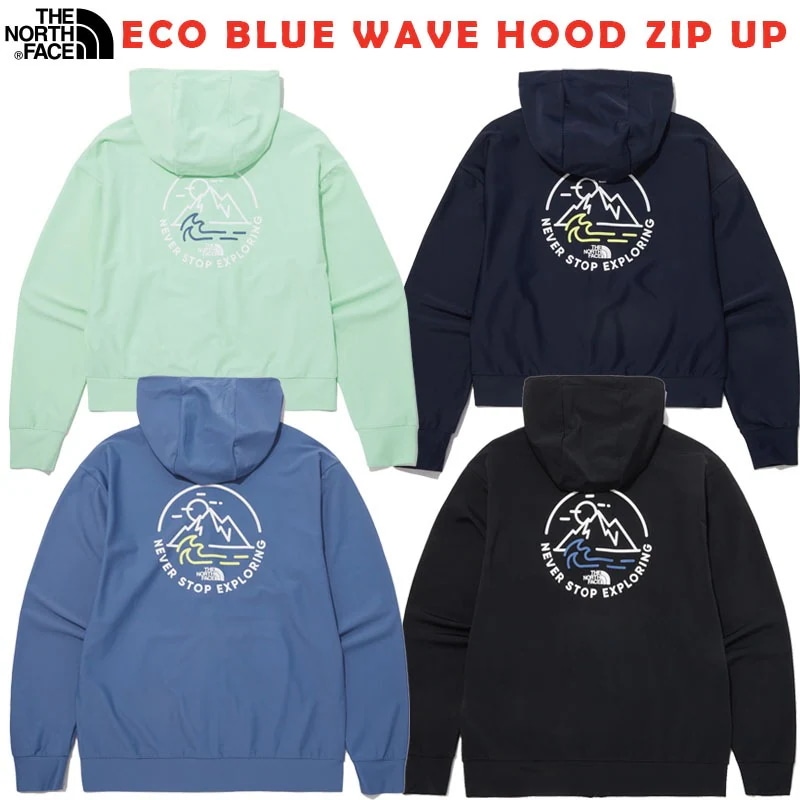 韓国正規品保証 関税負担なし NJ5JP15A ECO BLUE WAVE HOOD ZIP UPデイリー 基本 着装 男子 女子 人気 韓国 ファッション 男女共用 アウトドア