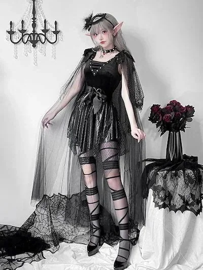 【新シリーズ】【激安販売！】2025欧米ハロウィンコスチューム大人の女死神恐怖ドクロ吸血鬼ダークゴートコス演出服