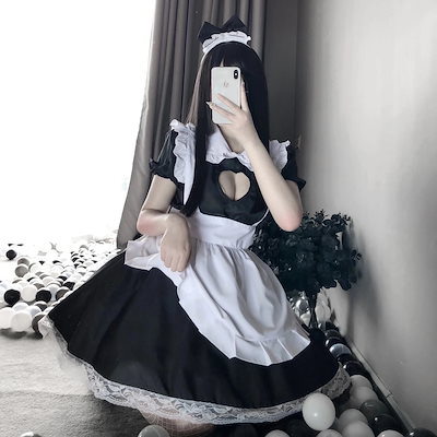 Qoo10] 新作日系メイド服胸に愛を透かしてコスプレ