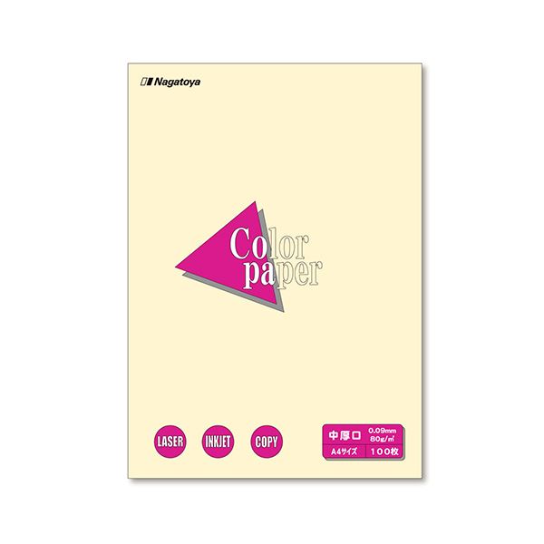 (まとめ) 長門屋商店 Color Paper A4 中厚口 レモン ナ-3202 1冊(100枚) (×30セット)
